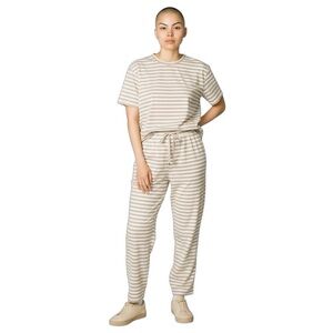 Ellison Casual Lounge Stripe 2pc Drawstring Wide Leg Pant Crop Top Large NWOT